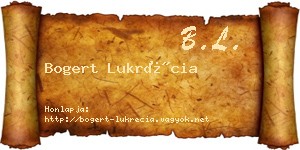 Bogert Lukrécia névjegykártya